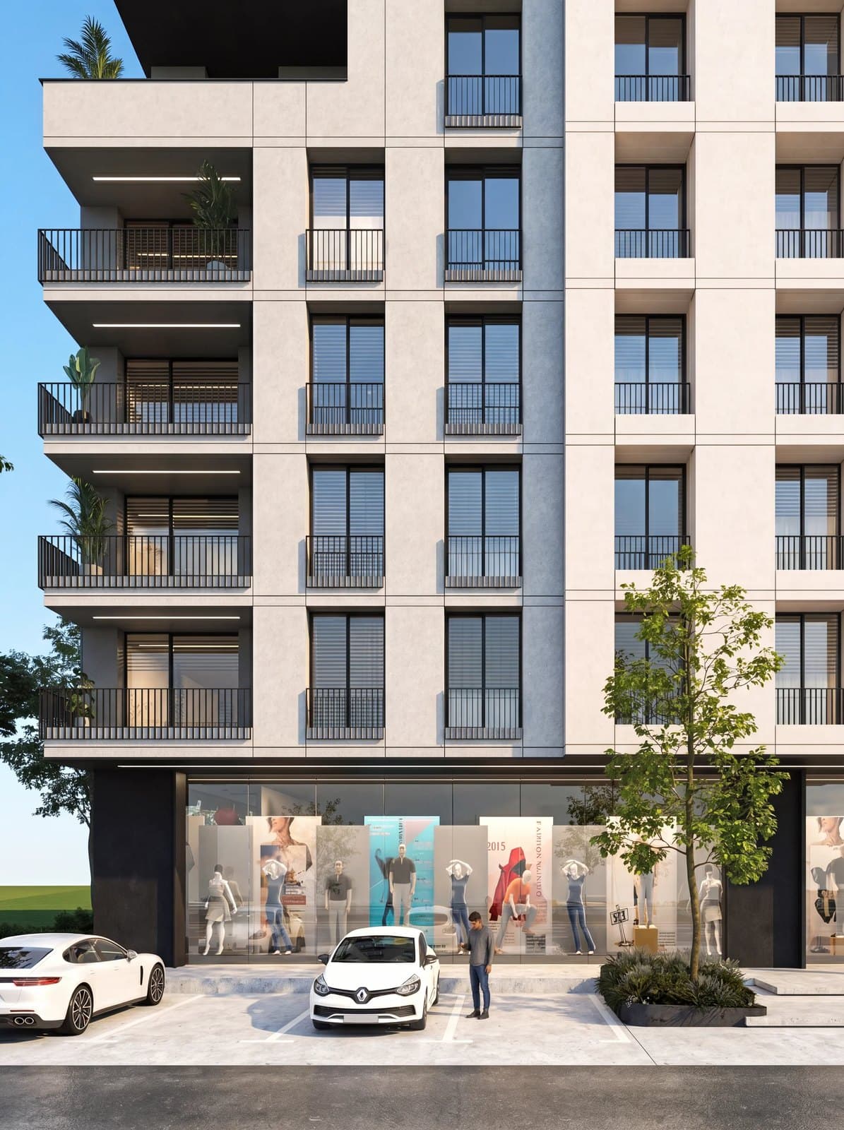 Tranzit Residence — ground-floor storefront façade, Tranziti i Ri
