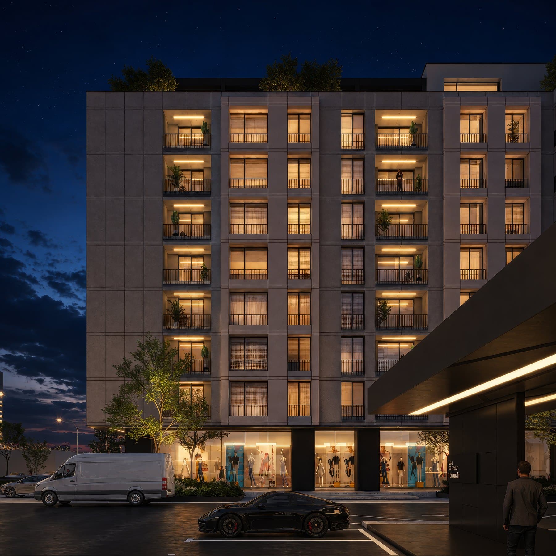 Tranzit Residence at night — Tranziti i Ri, Prizren